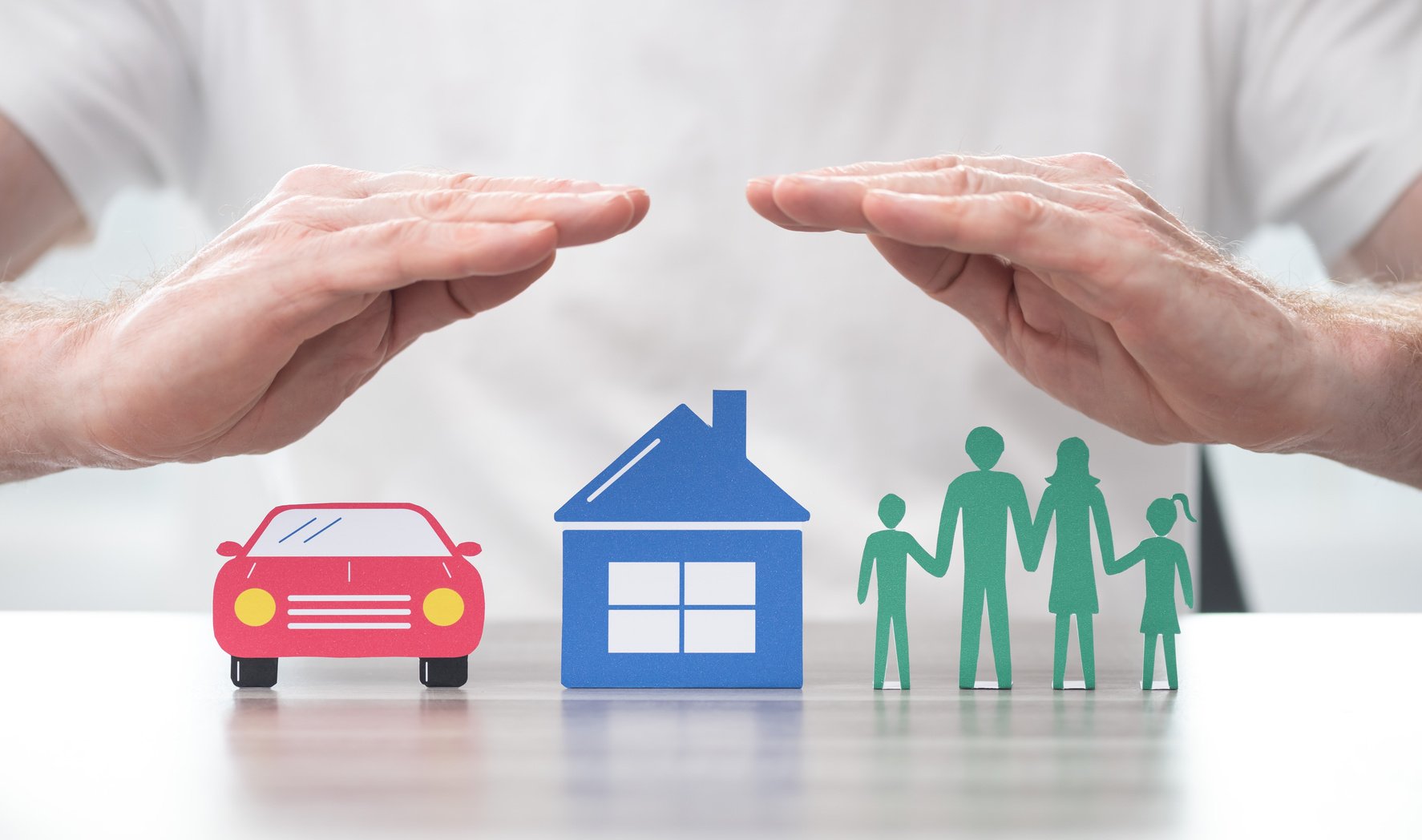 Concept of life, home and auto insurance